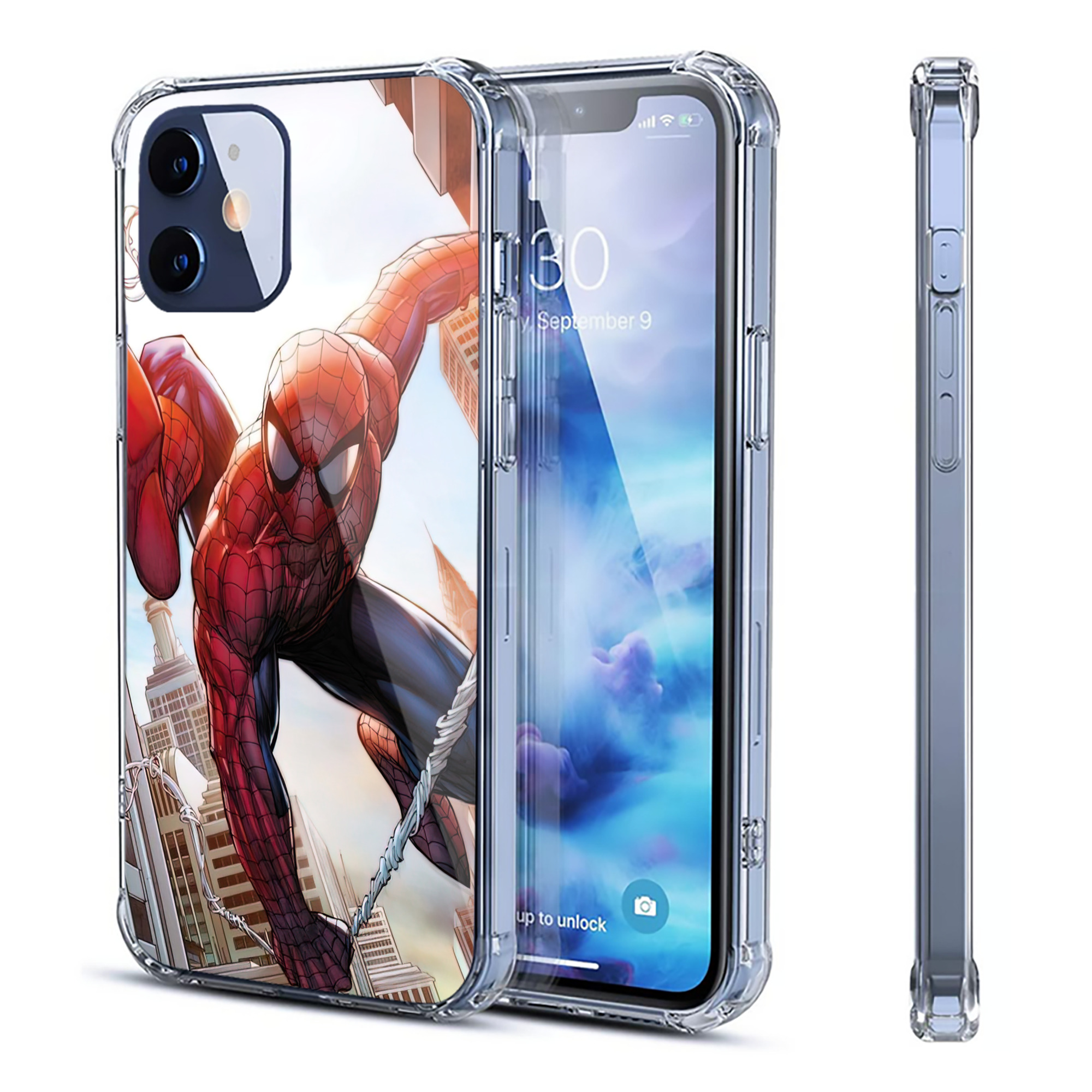 （画像用） Spider Man スパイダーマン 【iPhone 12シリーズ対応】透明スマホケース（クリアソフトケース）